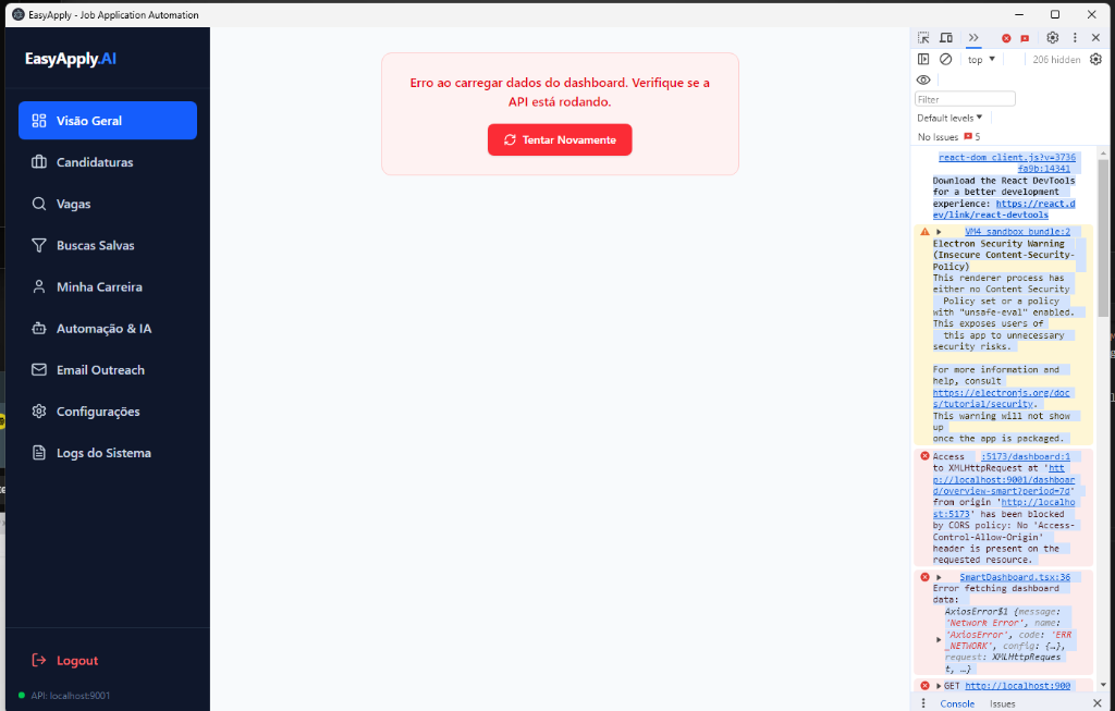 Tabela de vagas no ApplyMesh